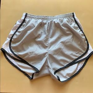 Light gray honeycomb pattern Nike Tempo shorts